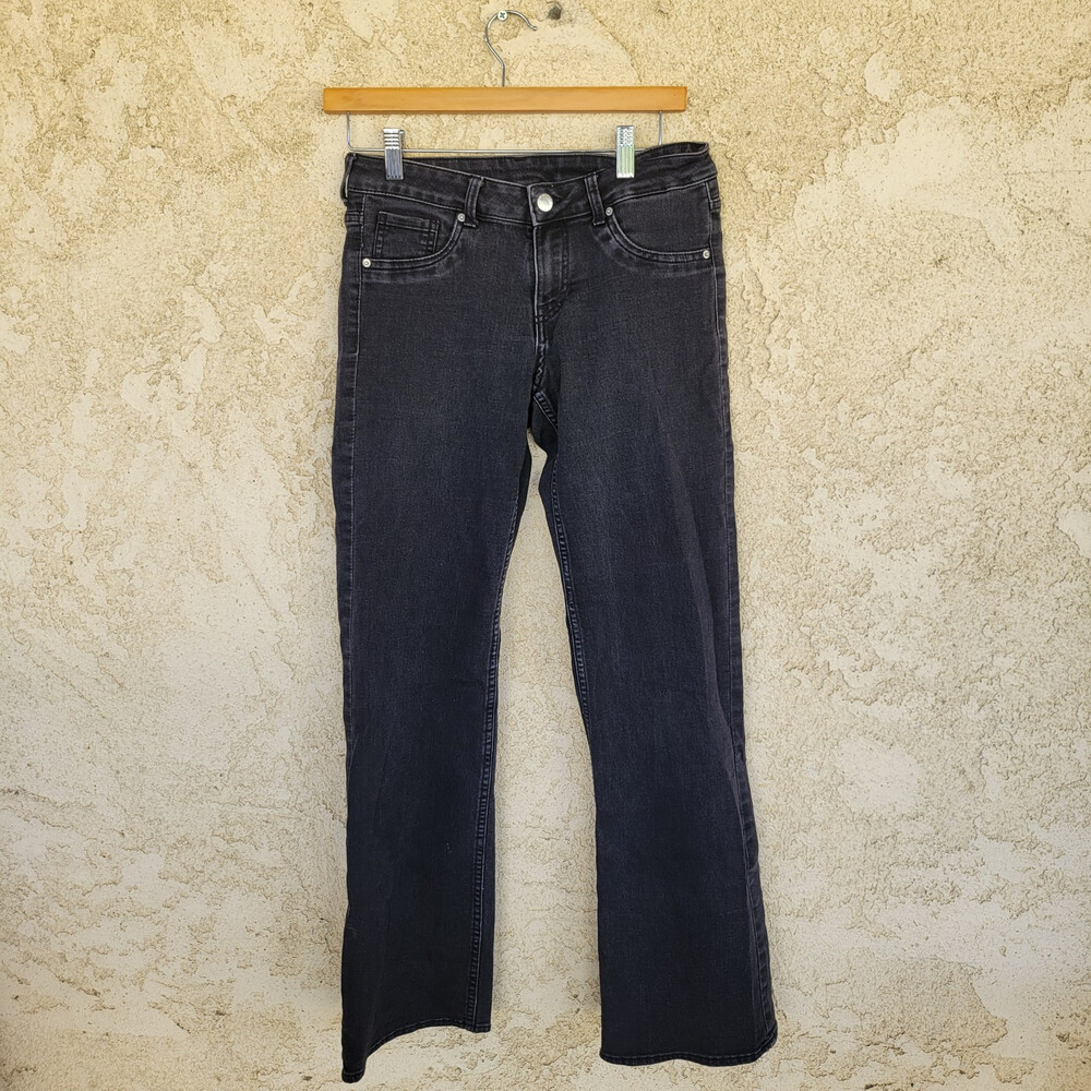 Black Denim Boot Cut Jeans Size 6 Low Waist VTG